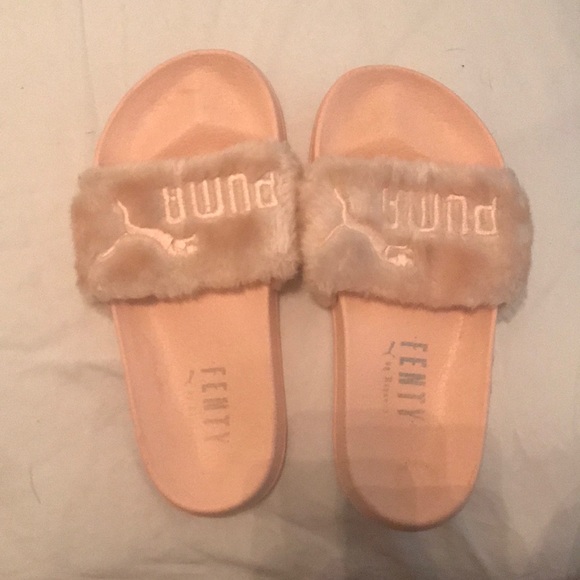 rihanna slippers furry